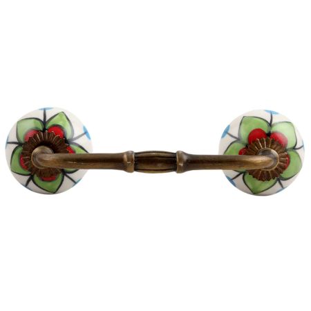 Green Clove Flower Ceramic Bridge Handle